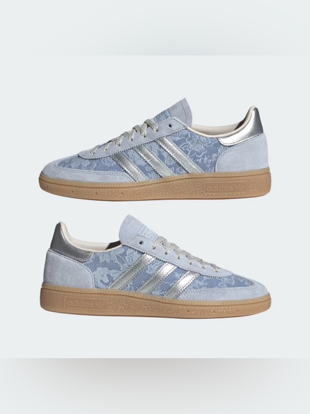 NEW Adidas Handball Spezial Crystal Sky Silver Women Size 10 Floral Pattern - Picture 3 of 3